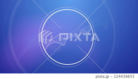 Image of dna strand over white circles 124438655