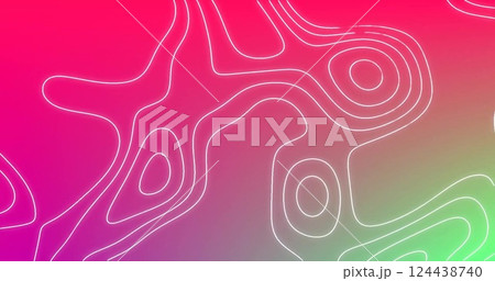 Image of white shapes moving on pink background 124438740