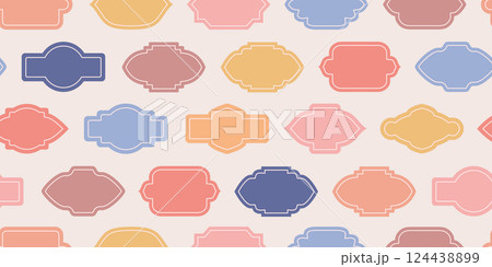 Oriental style paper craft gift tags, old fashioned die cut knief cardboard frames, labels vector seamless background. Oriental style paper craft gift tags, old fashioned die cut knief cardboard frames, labels vector seamless background. 124438899