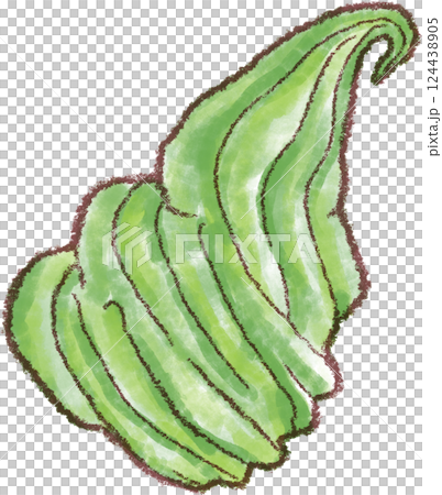 Soft serve ice cream_Matcha flavor_Matcha cream Soft serve ice cream_Matcha flavor_Matcha cream 124438905