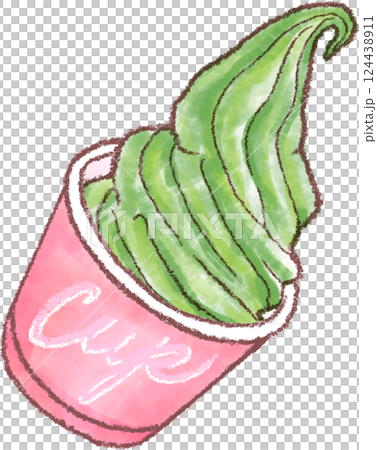 ソフトクリーム_カップ_抹茶味_抹茶クリーム 124438911