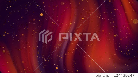 Image of glowing light spots moving over light trails on black background 124439247