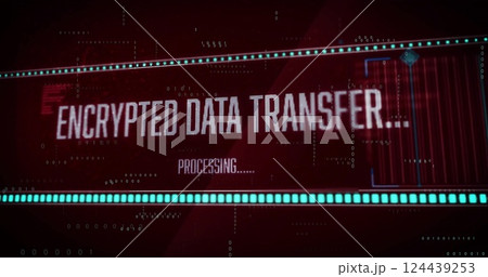 Image of data processing on black background Image of data processing on black background 124439253