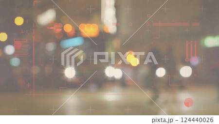 Image of financial data processing over city 124440026