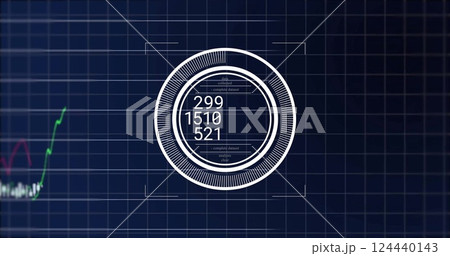 Image of financial data processing over dark background Image of financial data processing over dark background 124440143