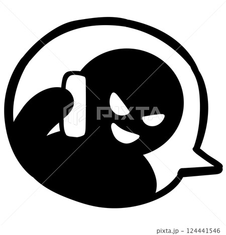 電話を使った詐欺を行う犯人のベクターイラスト 124441546