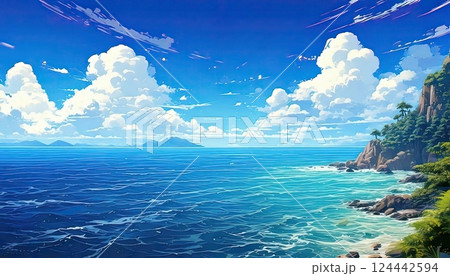 夏た〜海景色。40＊50绘框つき 楽天市場】ブルーオーシャン 波 海 水平線 海系 サーフ ポスター 用紙