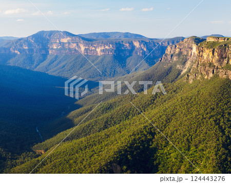 Rock formations of Blue Mountains on sunny day Rock formations of Blue Mountains on sunny day 124443276