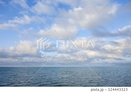 White puffy clouds above Nantucket Sound 124443323