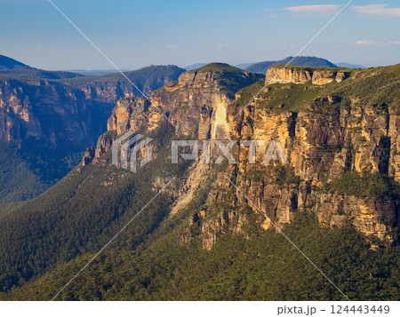 Rock formations of Blue Mountains on sunny day Rock formations of Blue Mountains on sunny day 124443449