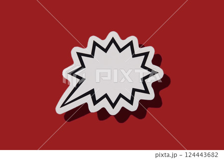 Blank thought bubble on red background Blank thought bubble on red background 124443682
