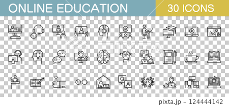 Online education icon set 124444142