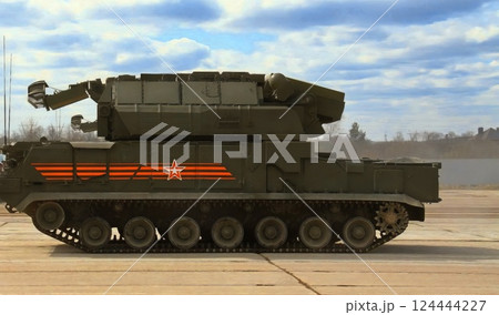 Russian military missile tank vehicle 124444227