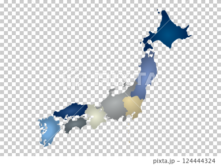 Map of Japan illustration_3D_bulge_buml 124444324