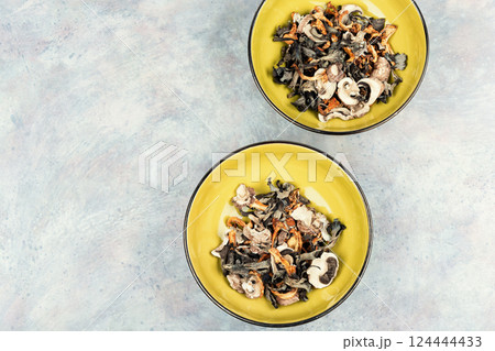 Pile of dried mushrooms. Pile of dried mushrooms. 124444433