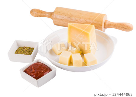 Pizza Making Equipment isolated on white background 124444865