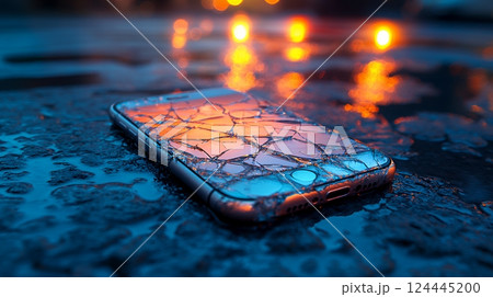 画面に危機的なヒビの入ったスマートフォン