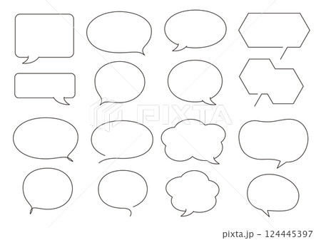 吹き出し 均等な細い線 吹き出し 均等な細い線 124445397