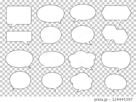 吹き出し 均等な細い線 吹き出し 均等な細い線 124445397