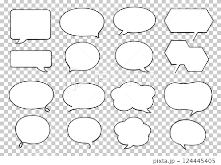 吹き出し　鉛筆的なナチュラルな線 124445405