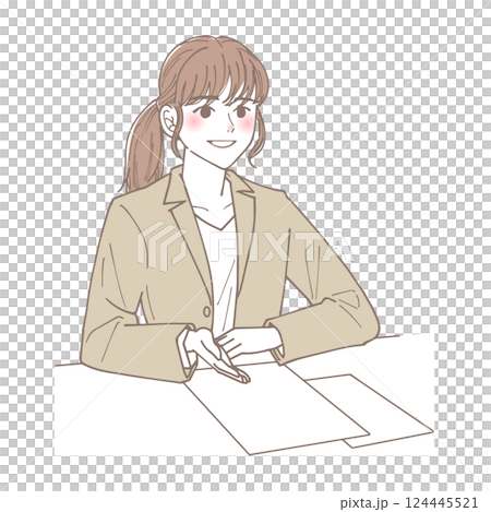 女商人解釋資料的插圖 女商人解釋資料的插圖 124445521