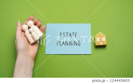 Estate planning concept. Process of organizing and preparing for the management and distribution of a person's assets and responsibilities after their death or if they become incapacitated. Notes Estate planning concept. Process of organizing and preparing for the management and distribution of a person's assets and responsibilities after their death or if they become incapacitated. Notes 124445603