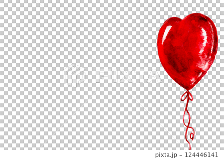 Cute watercolor heart shaped balloon background Cute watercolor heart shaped balloon background 124446141