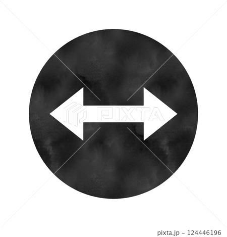 水彩風黒丸の左右矢印 124446196