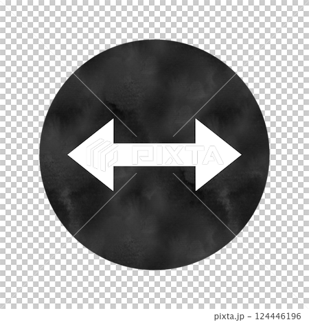 水彩風黒丸の左右矢印 124446196