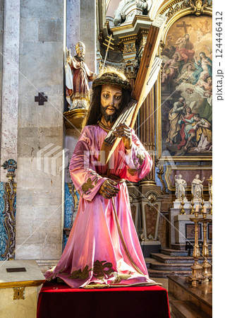 Interior of Igreja de Sao Juliao, St. Julian's Church in Setubal, Portugal. Interior of Igreja de Sao Juliao, St. Julian's Church in Setubal, Portugal. 124446412