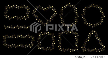 Golden star border and frames set Golden star border and frames set 124447016