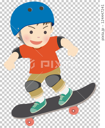 玩滑板的男孩 玩滑板的男孩 124447241