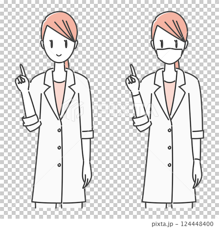 圖庫圖片: 女醫生，女牙醫，指點，指導，簡單單調 124448400