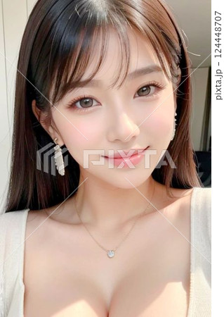 若い女性モデルのポートレート 124448707