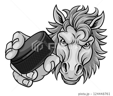 Horse Mustang Stallion Ice Hockey Sports Mascot 124448761