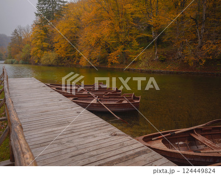 Plitvice Lakes in Croatia during autumn 124449824
