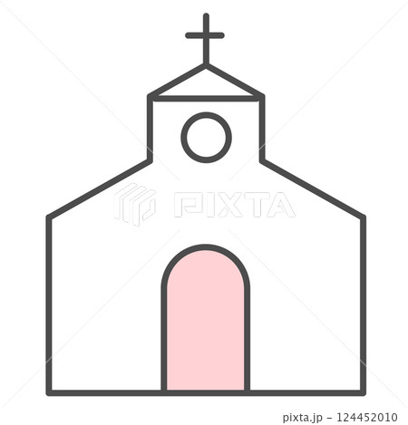 シンプルな教会のアイコンイラスト 124452010