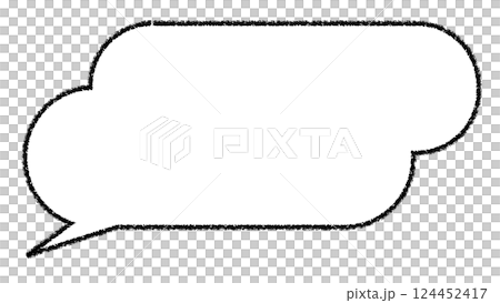 雲の形の吹き出し(吹き出し内:白背景、吹き出し外:透明背景) 雲の形の吹き出し(吹き出し内:白背景、吹き出し外:透明背景) 124452417