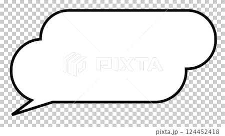 雲の形の吹き出し（吹き出し内:白背景、吹き出し外:透明背景） 124452418