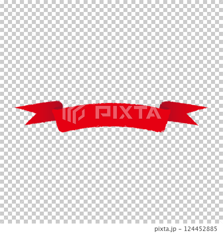 Red fluffy ribbon frame 124452885