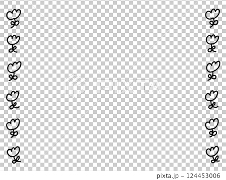 Loose and cute flower line frame - Tulips, Spring 124453006