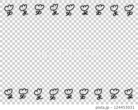 寬鬆可愛的花線框-鬱金香,春天 寬鬆可愛的花線框-鬱金香,春天 124453031