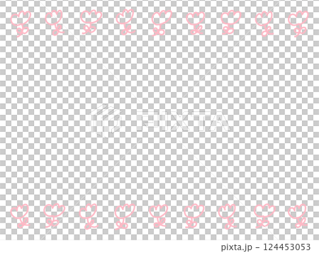 ゆるくて可愛いお花のラインフレーム　チューリップ・春 124453053