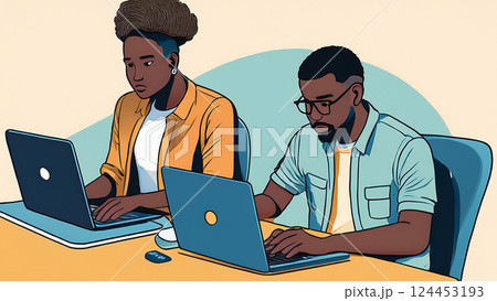 パソコンを使う男性 パソコンを使う男性 124453193