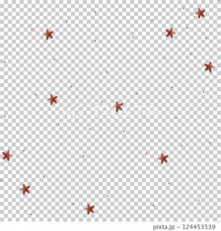 Watercolor pattern red stars, dots, confetti. Seamless print chaotic in retro style. Illustration on isolated background for design, fabric, clothes children, textiles, packaging, vintage, holiday 124453539
