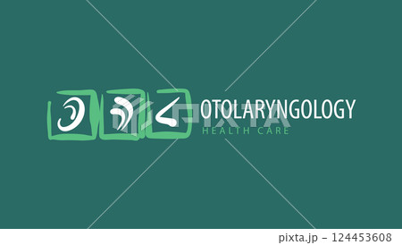 Logo for otolaryngology. Vector illustration Logo for otolaryngology. Vector illustration 124453608