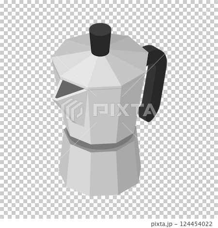 アイソメトリックイラスト：マキネッタ（直火式エスプレッソメーカー） 124454022