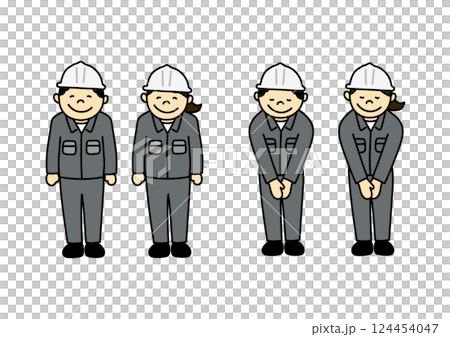 作業員の全身イラストセット 作業員の全身イラストセット 124454047