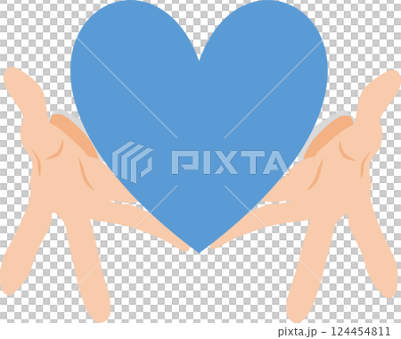 圖形素材插圖手捧一顆心 124454811