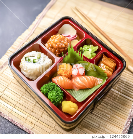 美味しそうなお弁当のイメージ素材 美味しそうなお弁当のイメージ素材 124455069